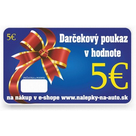 Darčekový poukaz v hodnote 5€